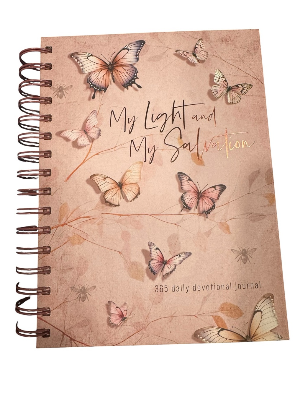 Butterfly Spiral Daily Devotional Journal - Blush Pink